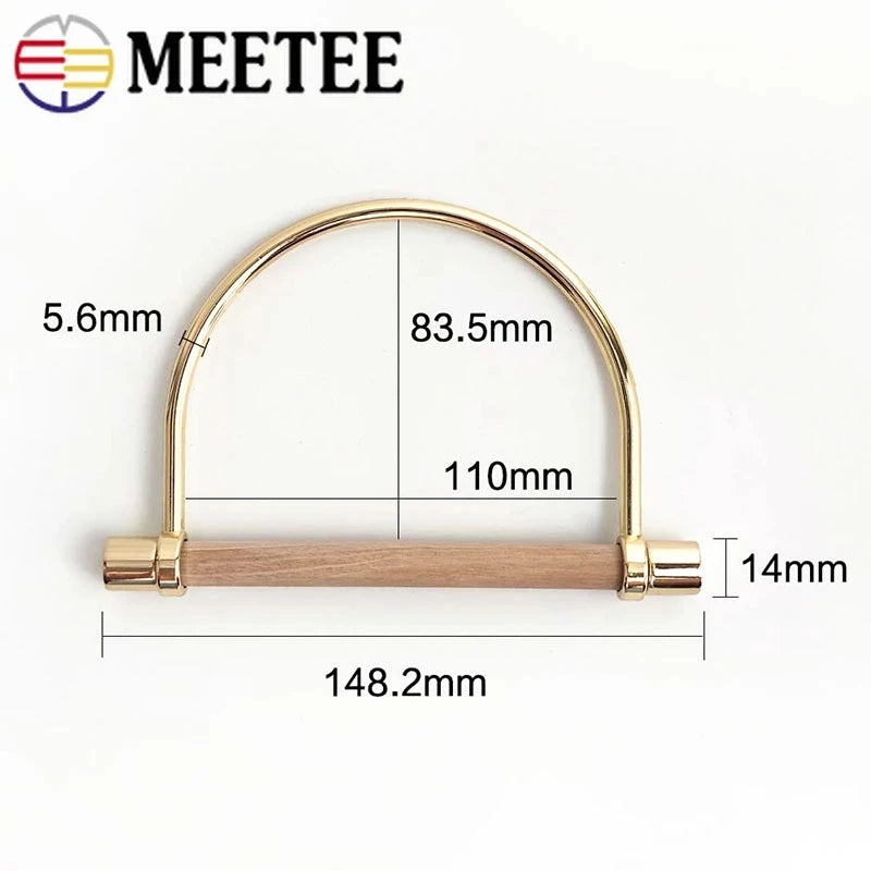 2/70Pcs Meetee 148mm Metal Bag Handles Buckles Handbag Strap Handle Clasp Clutch Lock Decoration Hardware Accessories DIY Leather Craft