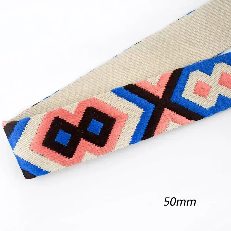 5/150Meters Nylon Webbing Band 38/50mm Jacquard Ribbon Strap 2mm Thick Handbag Garment Decorstive Webbings DIY Sewing Accessories