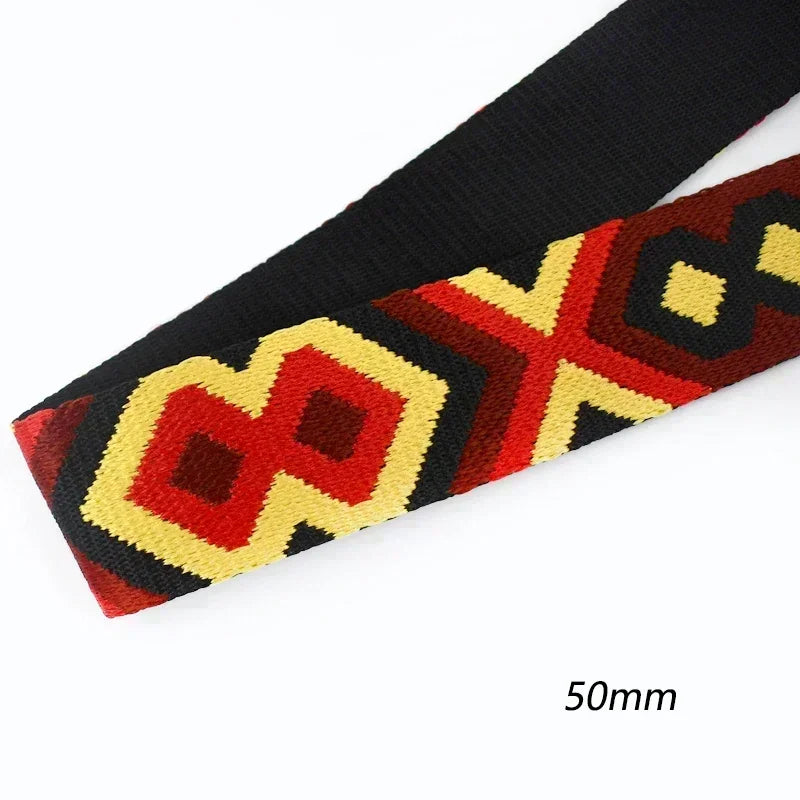 5/150Meters Nylon Webbing Band 38/50mm Jacquard Ribbon Strap 2mm Thick Handbag Garment Decorstive Webbings DIY Sewing Accessories