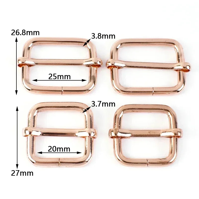20/580Pcs RoseGold Bag Buckles Metal O D Ring Clip Clasp Tri Glide Slider Hook Backpack Belt Strap DIY Hardware Sewing Accessories