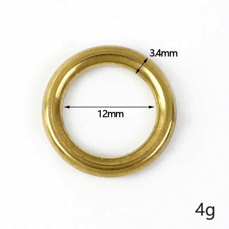 20/700Pcs Solid Brass O Ring Seamless Rings Buckle Hook Belt for Webbing Bag Stap Pet Collar Keychain Clasp DIY Leather Hardware