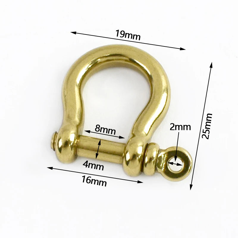 5/200Pcs Solid Brass Horseshoe Buckle 6/8/9/10mm D Ring Bow Shackle Hook Screw Detachable for Chains Wirerope Connector Buckles