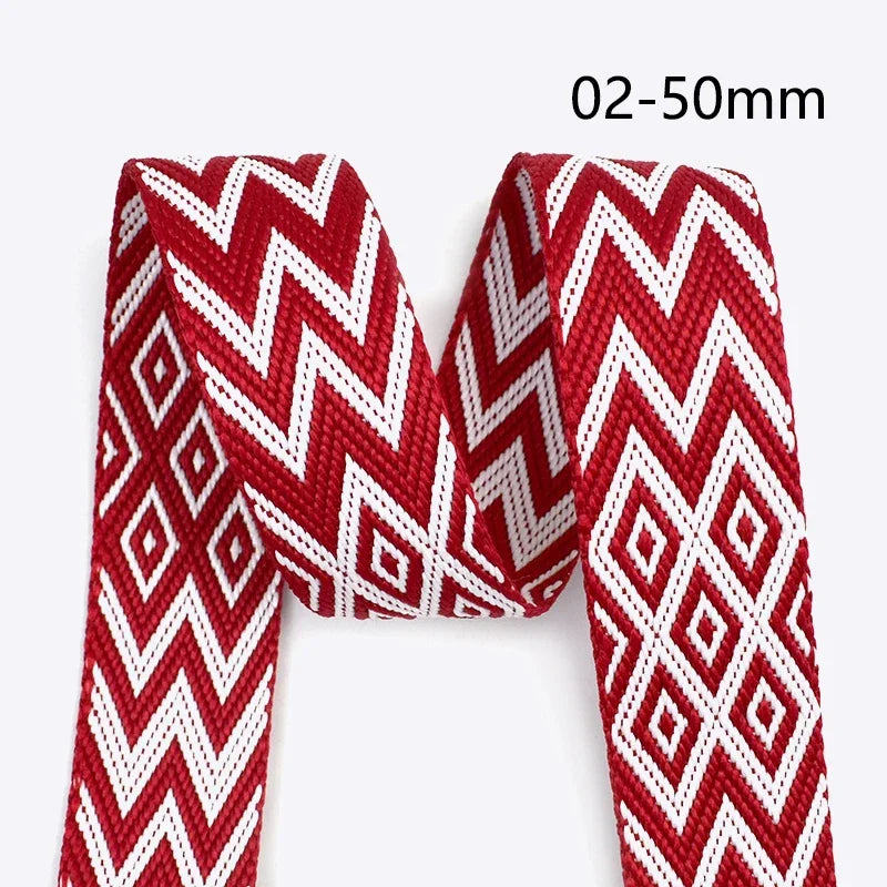 5/150M 2.2mm Thick 38/50mm Polyester Jacquard Webbing Canvas Ribbon for Strap Belt Tape Bag Backpack DIY Sewing Biasband Accessories