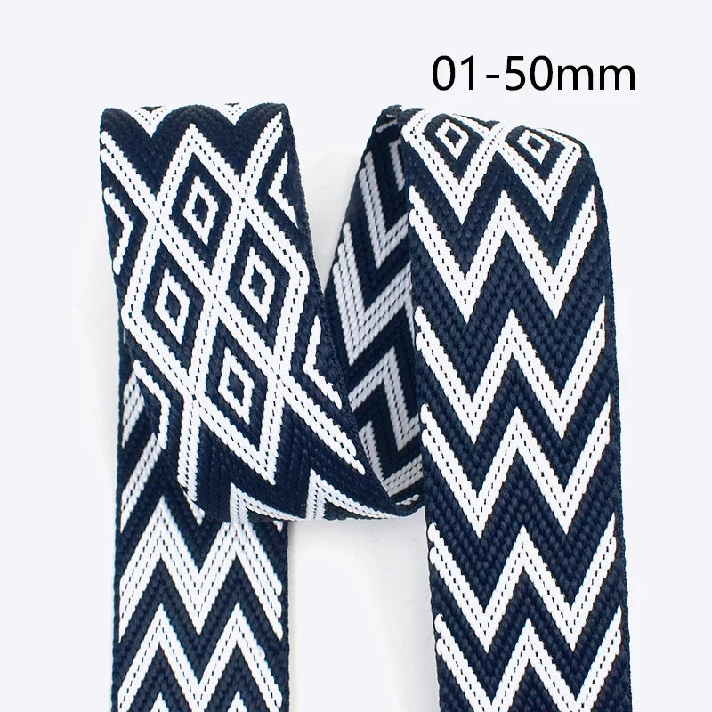 5/150M 2.2mm Thick 38/50mm Polyester Jacquard Webbing Canvas Ribbon for Strap Belt Tape Bag Backpack DIY Sewing Biasband Accessories