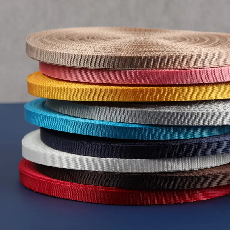 20/650Meters 10/12/15/20mm Nylon Webbing Tape 0.5mm Thick Lanyard Making Craft Decoration Ribbon Strap DIY Sewing Accessories