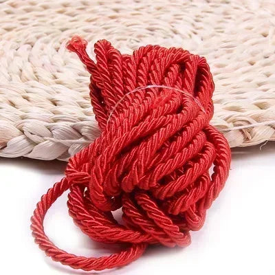 25/930M 3mm Polyester Twisted Braided Cord 3 Shares Ropes for Bag Strap Curtain Decorative Gift Box Rope DIY Sewing Accessory