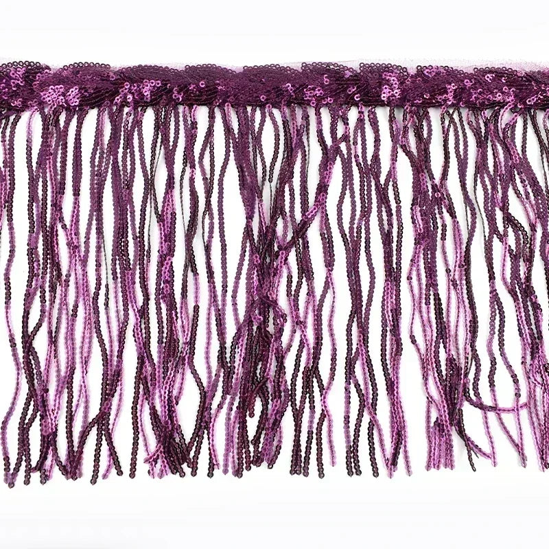 5/100Yards 20cm Sequin Tassels Fringe Glitter Dress Lace Trim Garment Ribbon Curtain Fabric Decorative DIY Sewing Accessories