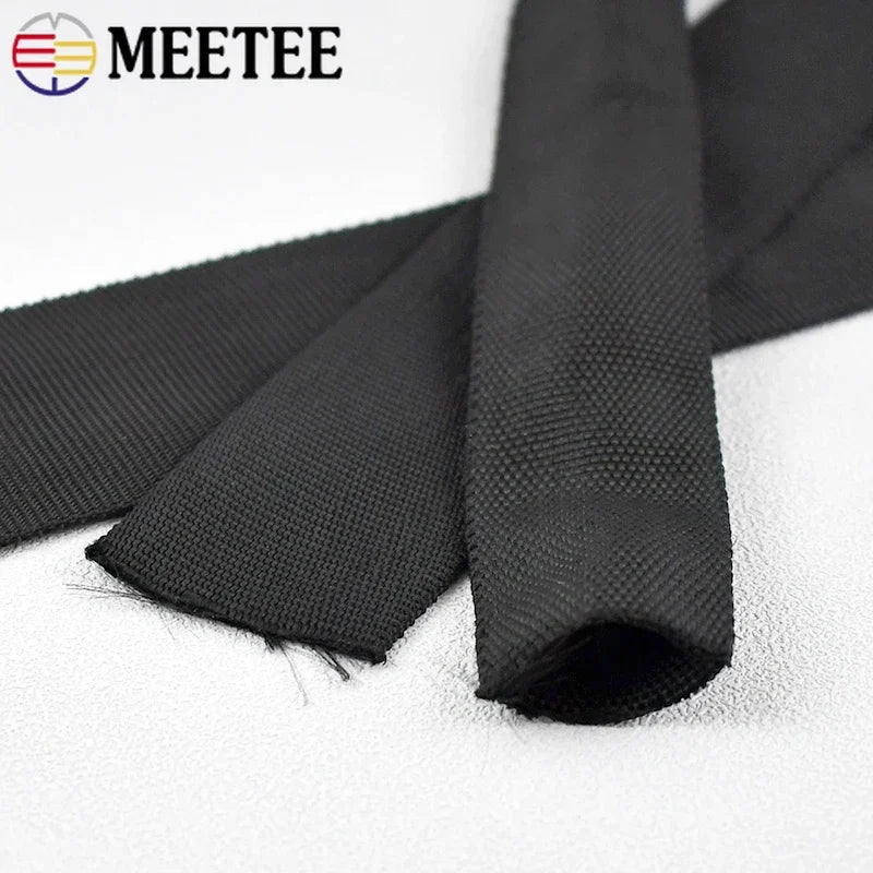 8/200Meters Meetee 20-50mm Tubular Webbing Strap Double-layer Polyester Hollow Ribbon DIY Bag Garment Backpack Sewing Accessories