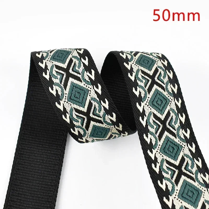 3/100Meters Meetee 38/50mm Jacquard Webbing Tape Bag Ribbon Strap Garment Sewing Decoration Ribbons Tapes Home Textile Accessory