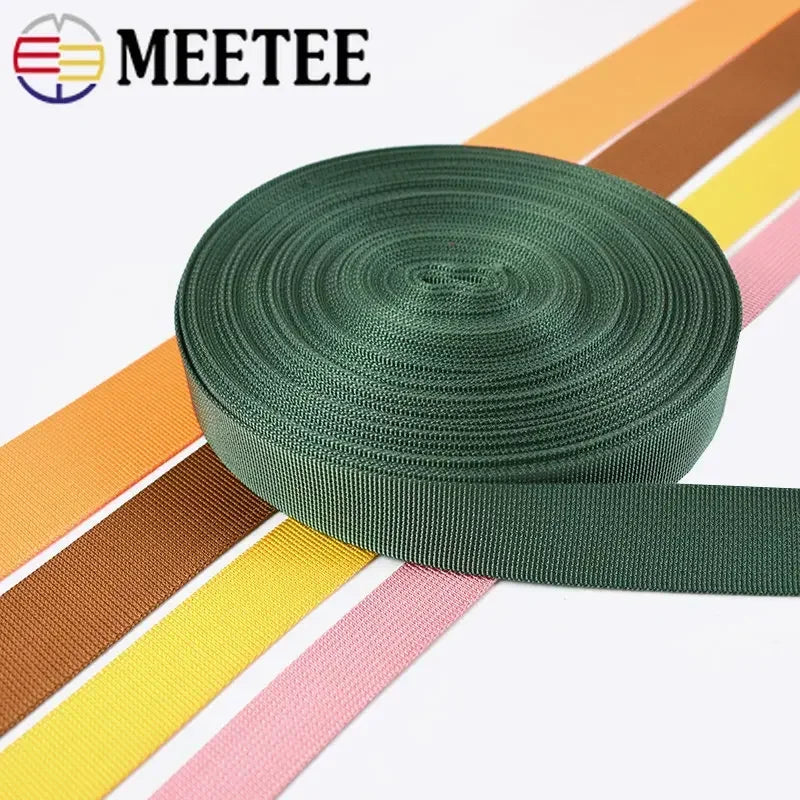 8/200Meters 20-50mm Thick 1mm Nylon Webbing Tape Trimming Safety Belt Knapsack Strap Ribbon DIY Bag Webbings Sew Band Accessory