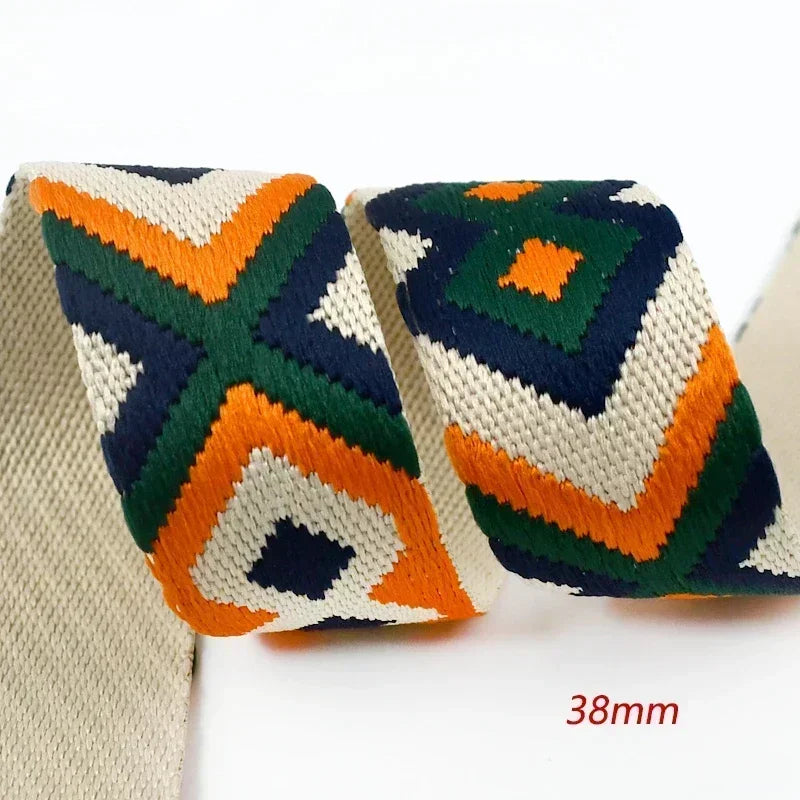 5/150Meters Nylon Webbing Band 38/50mm Jacquard Ribbon Strap 2mm Thick Handbag Garment Decorstive Webbings DIY Sewing Accessories