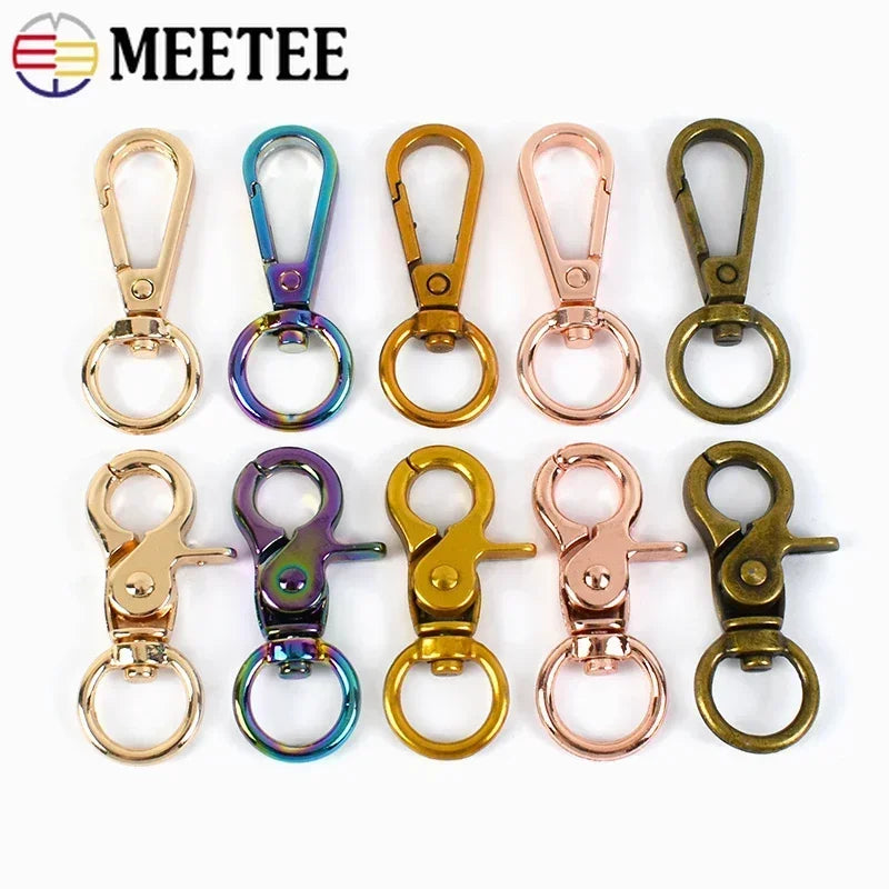 15/300Pcs Meetee 13mm Metal Bag Buckle Lobster Clasps Swivel Trigger Clip Snap Hooks Key Ring for Bags DIY Hardware Accessories