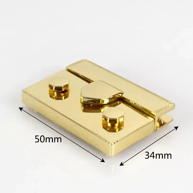 2/60Pcs Meetee Metal Clasp Turn Lock Twist Locks Round Rectangle Bag Decor Buckles DIY Handbag Purse Hardware Replace Accessories
