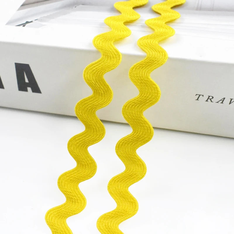 20/630Meters 8mm Curve Wavy Lace Trim Ribbon for Costume Pillow Decorations Laces Polyester Tapes Sewing Trimming Accessories