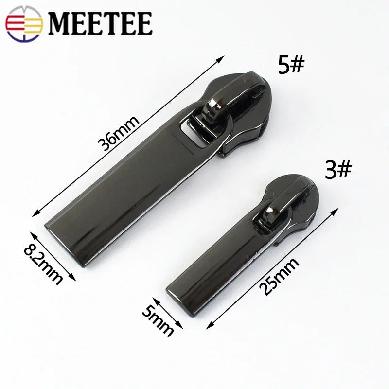 30/500Pcs 3# 5# Zipper Puller Sliders for Nylon Zippers Bag Pocket Zips Head Repair Kits DIY Clothing Sewing Accessories