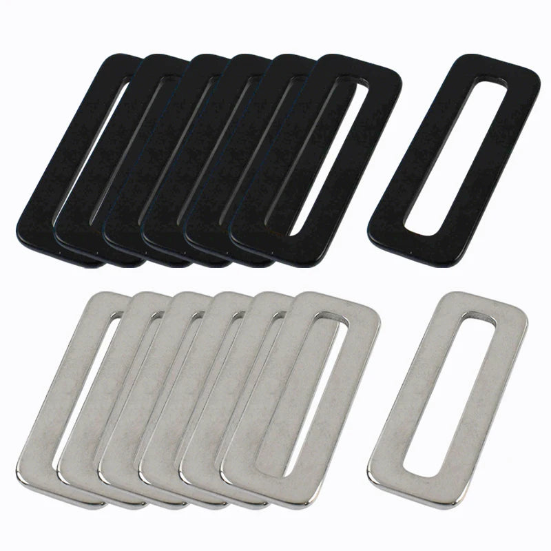 25/800Pcs Square O Ring Carabiner 20-50mm 304 Stainless Steel Buckles Bag Hanger Oval Rings Crochet Hook Webbing Tape Fastener