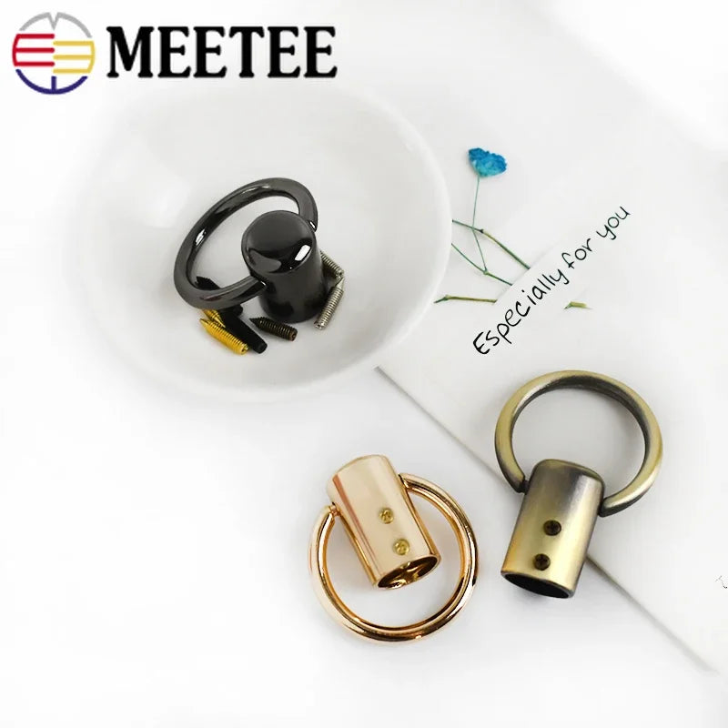 8/200pcs 12X46mm O Ring Handbag Handle Cap Connector Hanger Hook Metal Bag Strap Stopper Cord Buckle DIY Hardware Accessories