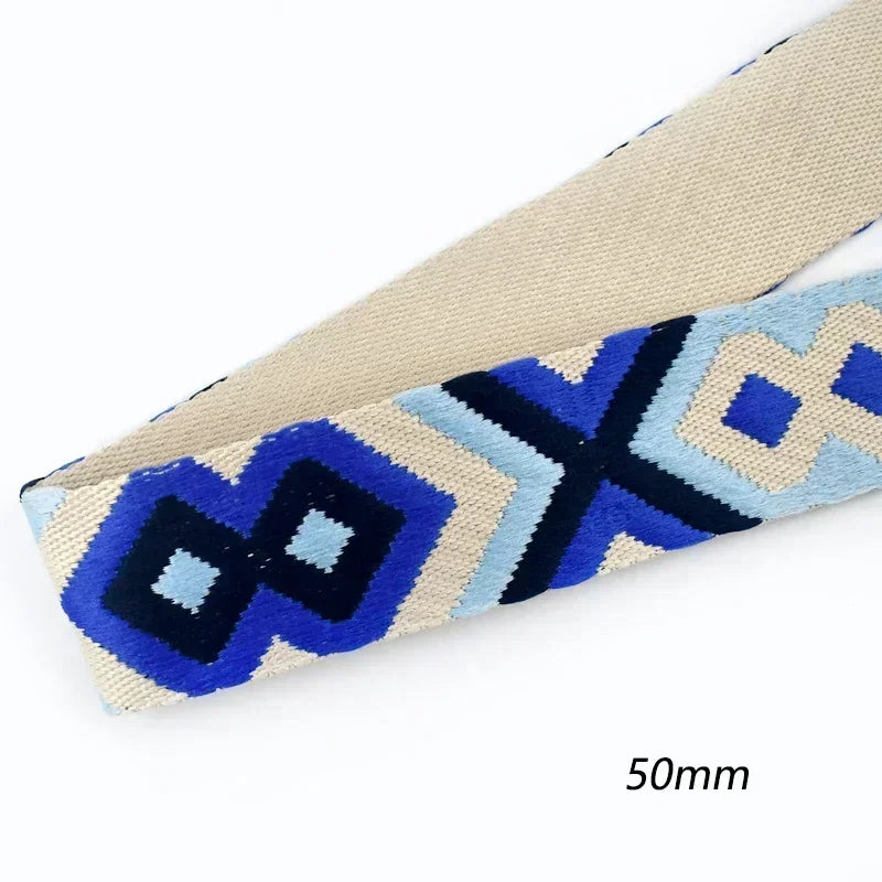 5/150Meters Nylon Webbing Band 38/50mm Jacquard Ribbon Strap 2mm Thick Handbag Garment Decorstive Webbings DIY Sewing Accessories