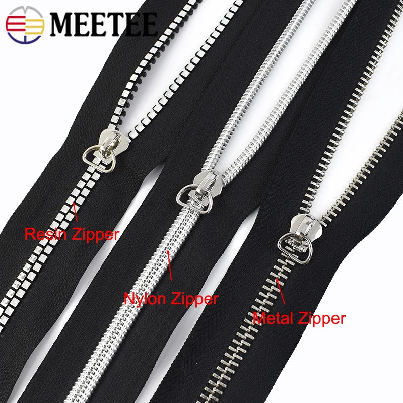 3/1000Pcs D Ring 5# Zipper Sliders for Sewing Metal Nylon Zippers DIY Zip Head Bag Pocket Repair Kits Replacement Tailor Tools
