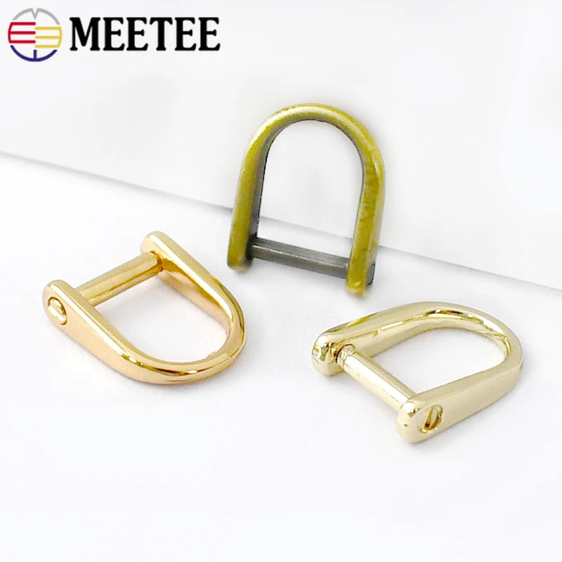 20/600pcs Meetee 8mm O D Ring Buckles Bag Belt Webbing Clothes Hanger Horseshoe Detachable Loop Buckle DIY Hardware Accessories