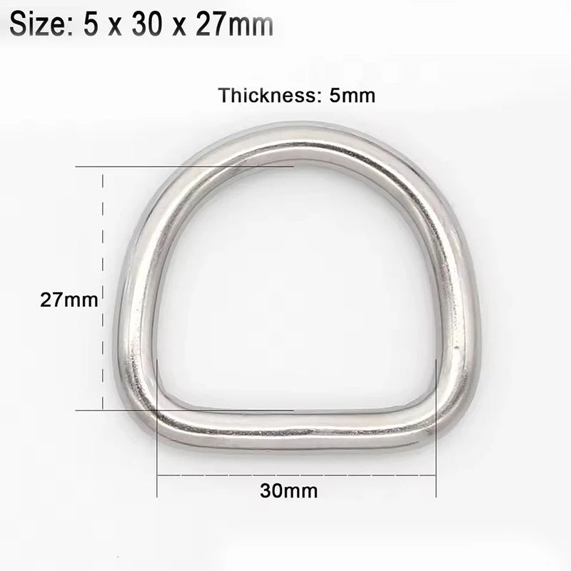 20/700Pcs 304# Stainless Steel D Ring Buckle Bag Strap Webbing Belt Buckles Pet Dog Collar Clasp DIY Bags Hardware Accessories