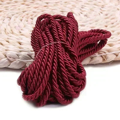 25/930M 3mm Polyester Twisted Braided Cord 3 Shares Ropes for Bag Strap Curtain Decorative Gift Box Rope DIY Sewing Accessory
