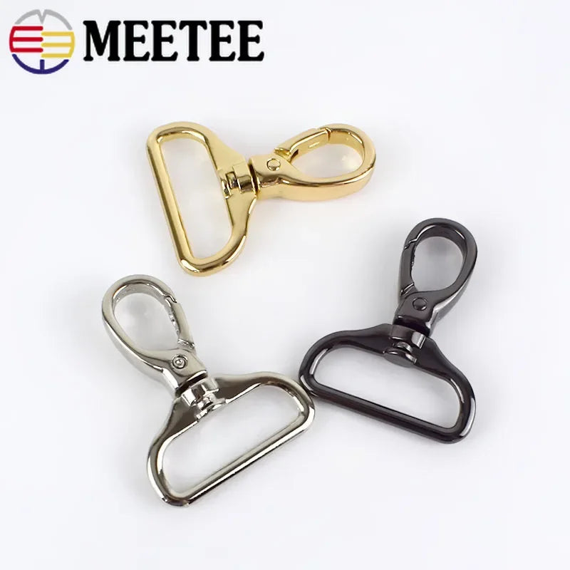 Meetee 10/360pcs 15/20/26/32mm Luggage Hardware Accessory Metal Snap Buckle Bag Strap Swivel Clasp Lobster Hook DIY Keychain Clip