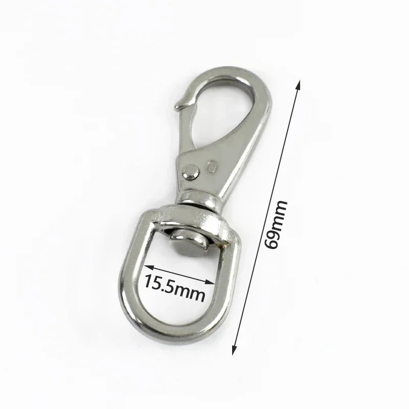3/100Pcs 304 Stainless Steel Buckle Rotating D Ring Oval Carabiner Clip Sanp Hook Dog Collar Trigger Brass Lobster Clasp Hardware