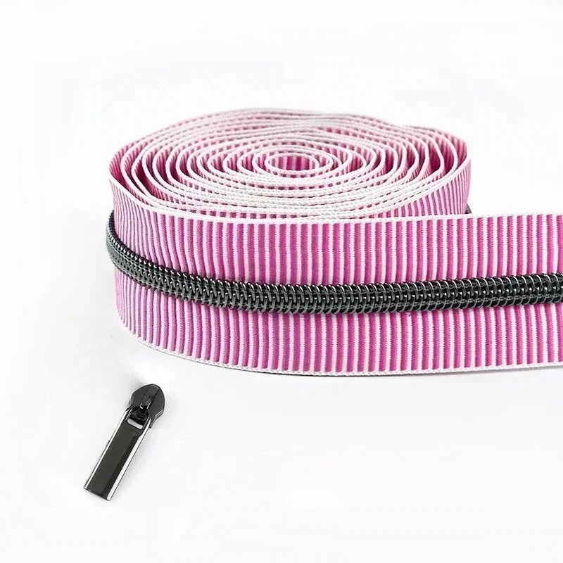 5/20Meters Meetee 5# Striped Nylon Zippers Tape for Sewing Bag Continuous Roll Coil Zip By the Meter DIY Garment Accessories