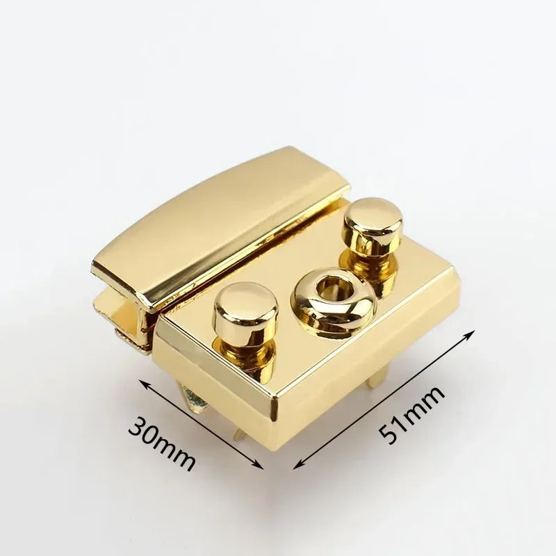 2/60Pcs Meetee Metal Clasp Turn Lock Twist Locks Round Rectangle Bag Decor Buckles DIY Handbag Purse Hardware Replace Accessories
