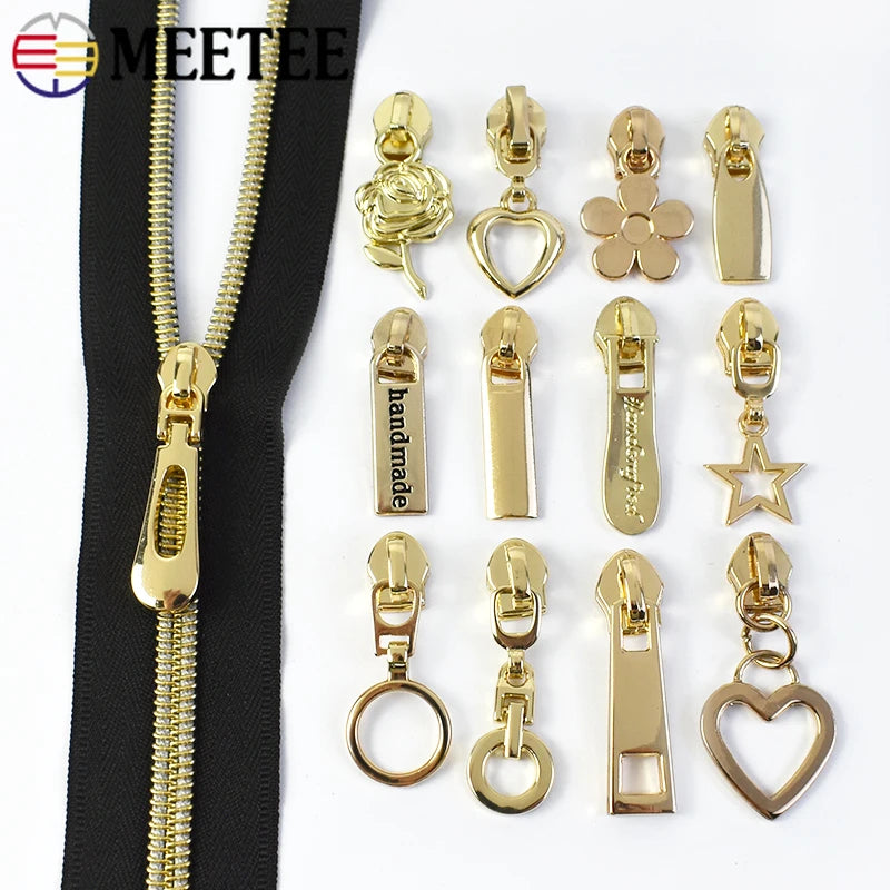 8/300Pcs 5# Zipper Sliders For Nylon Zip Bag Shoes Zippers Puller Clothes Coat Zips Repair Kit DIY Sewing Accessories