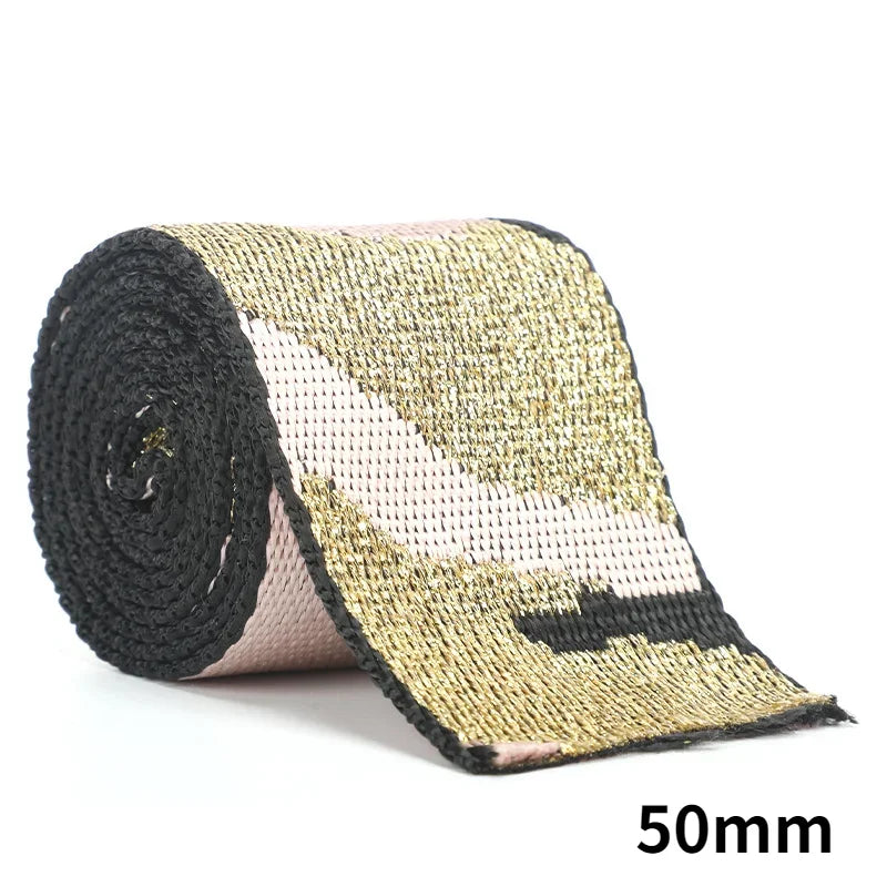 Meetee 2/50Meters 38/50mm Nylon Polyester Jacquard Webbing Camouflage Tapes for Backpack Strap Garment Ribbon Sewing Decoration Band
