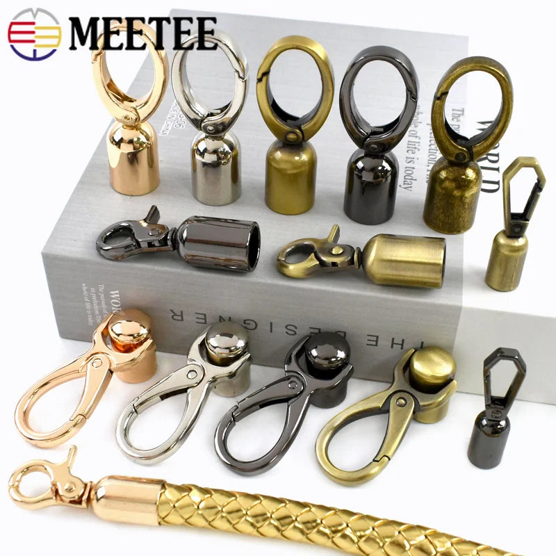 5/150Pcs Metal Buckles Bag Handle Strap Cap Clips Carabiner Leather Cord End Lock Clasp Tassel Stopper Snap Hooks Hardware