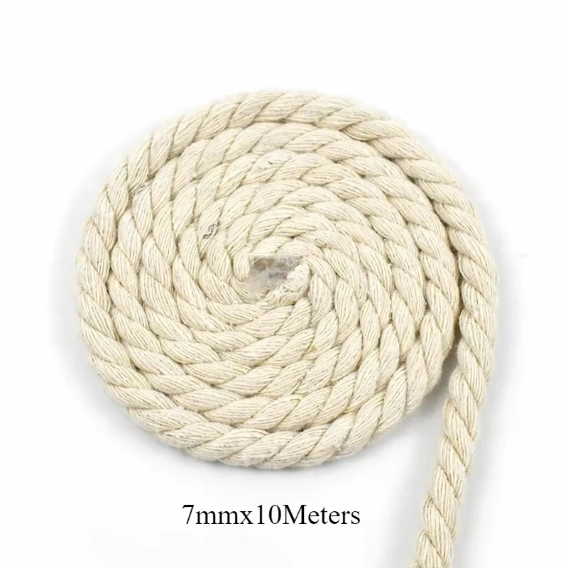 5/150Meter Meetee 5-20mm Beige Cotton Rope Thick Cords for Bag Strap Home Decor Accessories DIY Handmade Ropes Craft