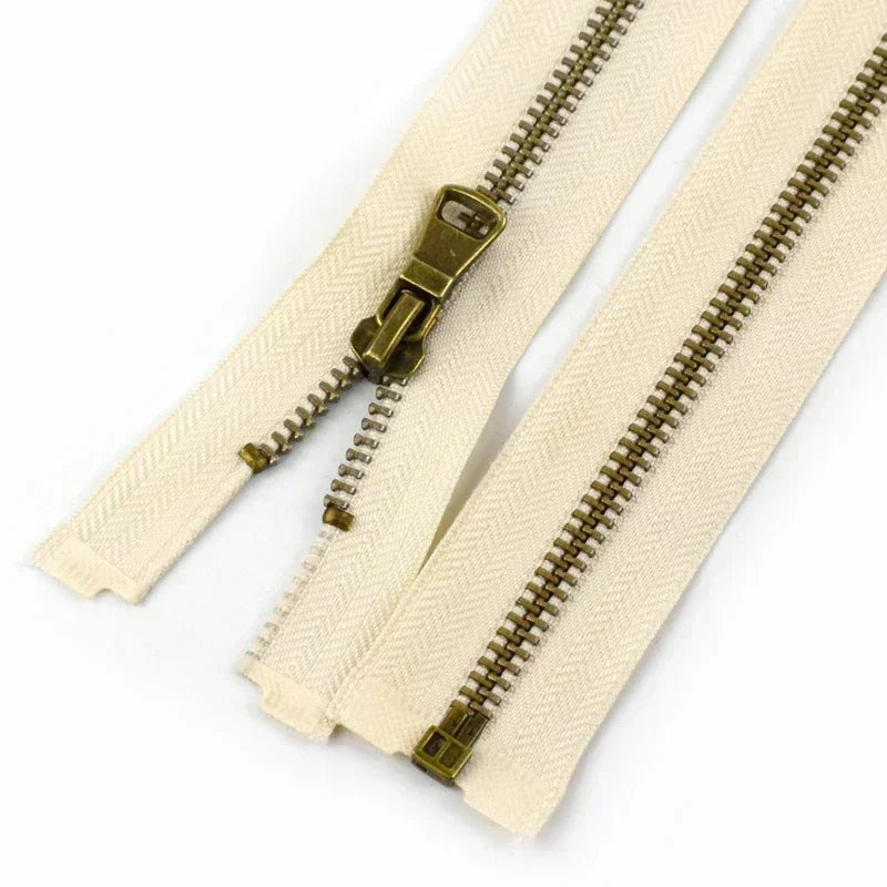 8/200Pcs 5# Copper Metal Zippers 40/50/60/70/80cm Open-End Zips Backpack Bag Jacket Clothing Decor Zipper Repair Sewing Accessory