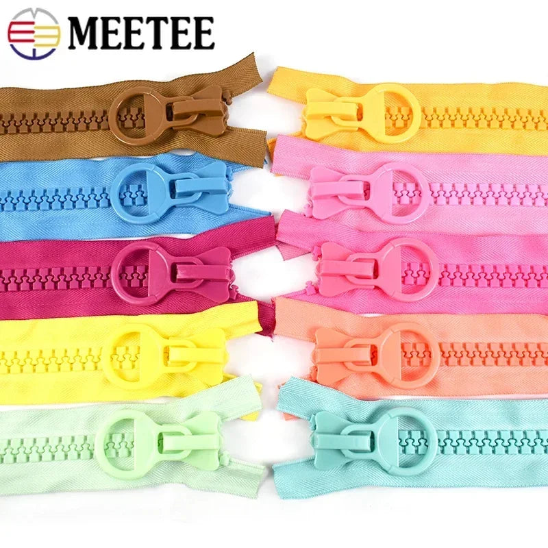 5/120Pcs Meetee 25cm 20# Extra Large Resin Zipper No Endless Lock Pocket Zippers for Wallet Pencil Bags Zip Sewing DIY Accessories