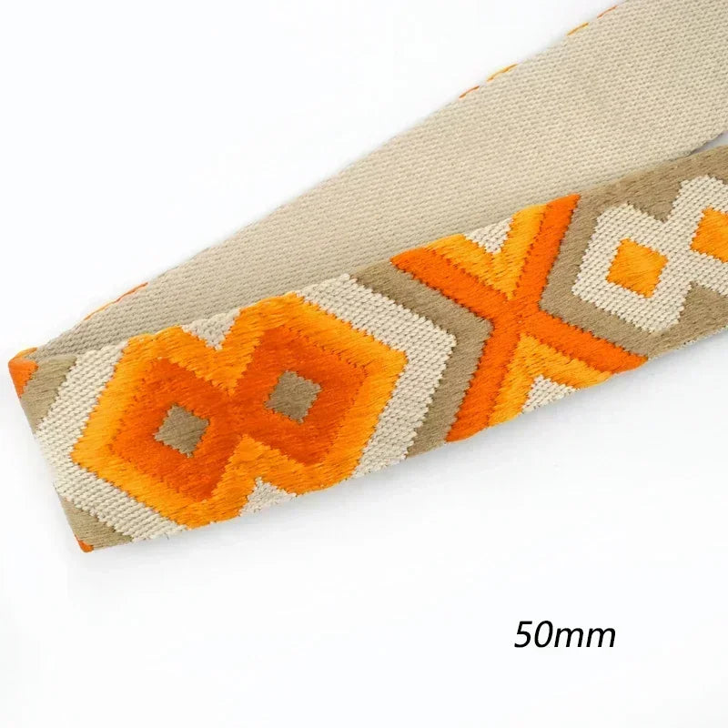 5/150Meters Nylon Webbing Band 38/50mm Jacquard Ribbon Strap 2mm Thick Handbag Garment Decorstive Webbings DIY Sewing Accessories