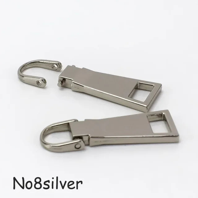 Meetee 15/500pcs Detachable Metal Zippers Pullers for 3# 5# 8# Zipper Sliders Head Repair Kits Zip Pulls Tab DIY Sewing Craft