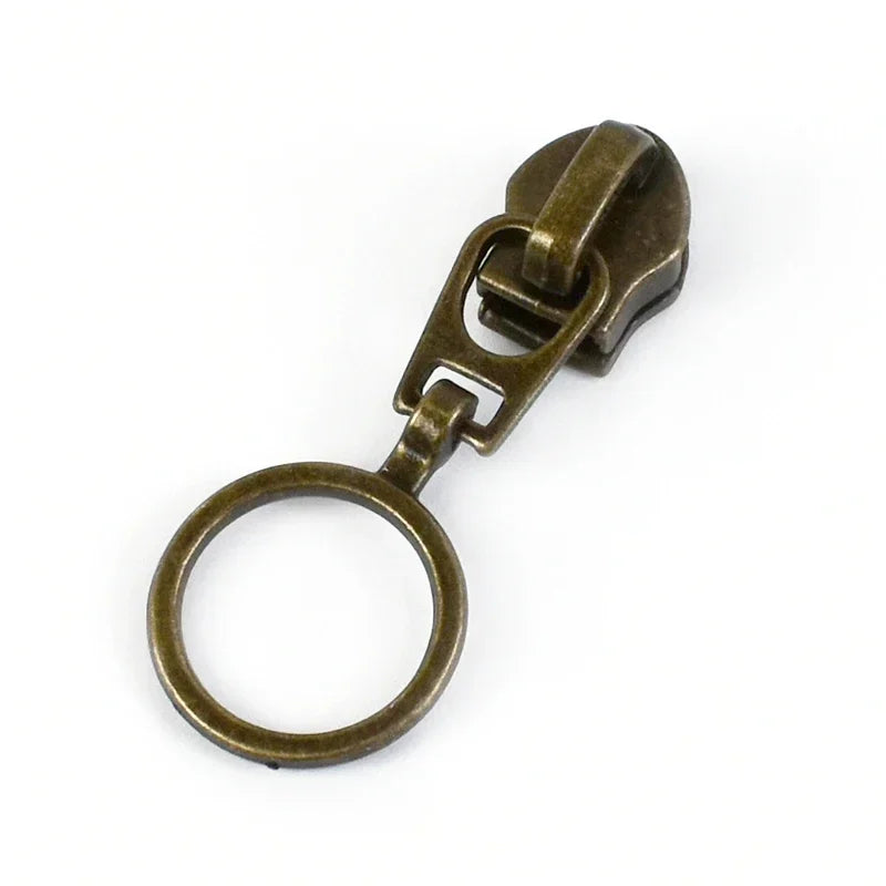 50Pcs 5# Bronze Zipper Sliders for Nylon Zippers Zip Head Puller Bag Clothes Luggage Repair Kit DIY Sewing Accessories