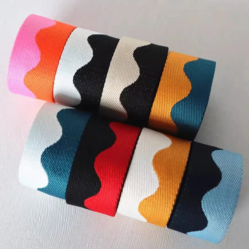 5/150Yards 38mm Nylon Webbing Tapes for Bag Strap Decorative Canvas Ribbons Sewing Bias Lace Trimming Belt Binding Accessories
