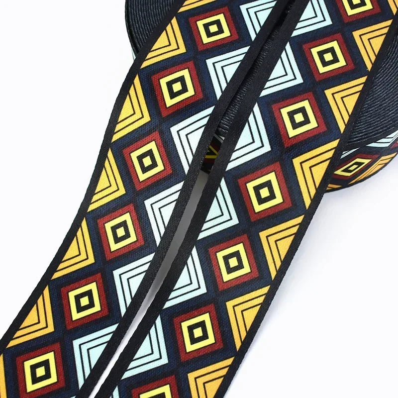 5/150Meters Meetee 38mm Jacquard Printed Webbing Ethnic Ribbon Bags Strap Tape for Sewing Garment Belt Accessories