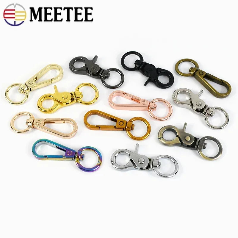 15/300Pcs Meetee 13mm Metal Bag Buckle Lobster Clasps Swivel Trigger Clip Snap Hooks Key Ring for Bags DIY Hardware Accessories