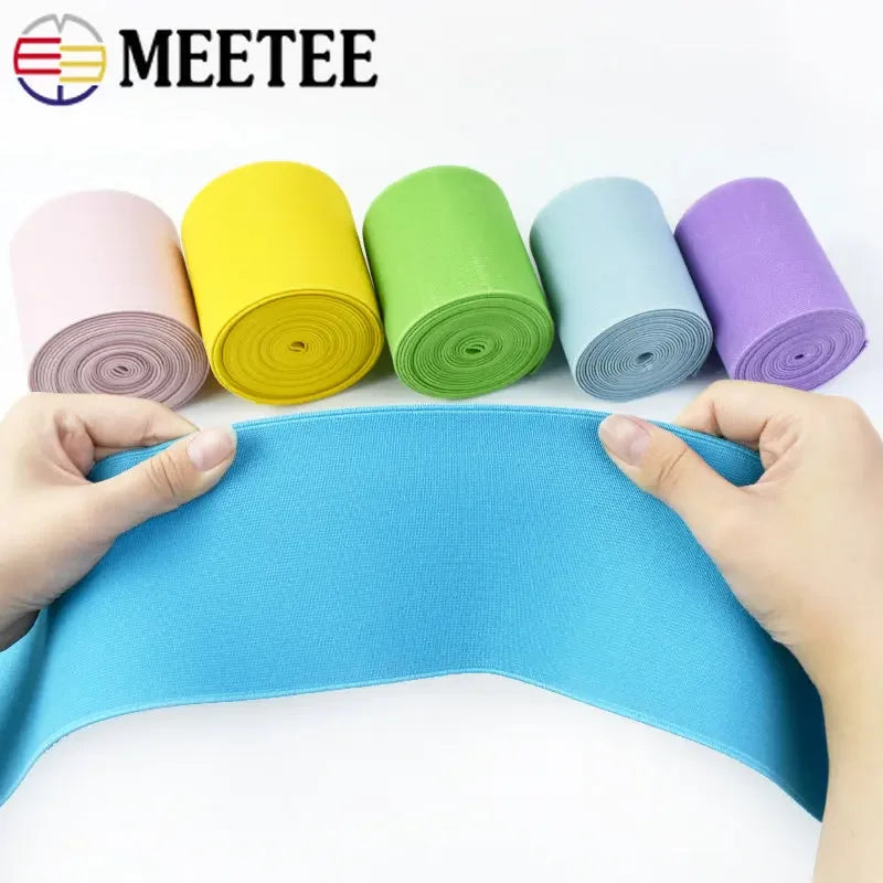 3/100M 8/10cm Width Soft Elastic Bands for Underwear Shoes Waistband Rubber Band Clothing Elasticity Belt DIY Sewing Accessories