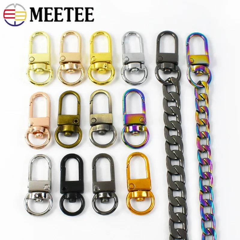 20/700pcs Meetee Metal Buckles Handbag Strap Lobster Carbiner Swivel Snap Hook Chain Clasp DIY Bags Hardware Sewing Accessories