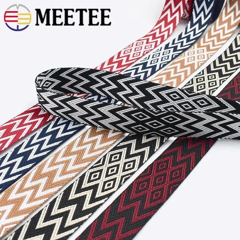5/150M 2.2mm Thick 38/50mm Polyester Jacquard Webbing Canvas Ribbon for Strap Belt Tape Bag Backpack DIY Sewing Biasband Accessories