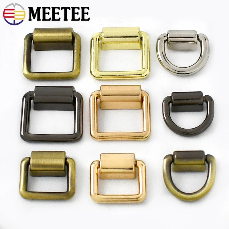 15/500Pcs Meetee 15/16/19mm Metal O D Ring Buckles Bag Strap Side Clip Hanger Clasp Chain Connection DIY Hardware Accessories