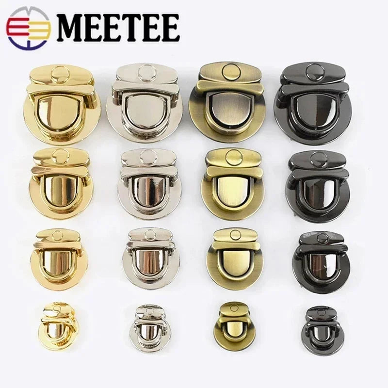 8/200Pcs Metal Round Clasp Turn Twist Lock Buckle for Bag DIY Handbag Clasps Purse Hardware Closure Locks Luggage Accessories