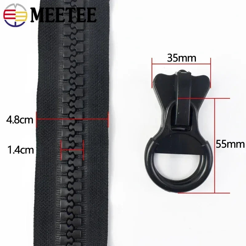 2/30Pcs 20# Extra Large Resin Zippers 60-300cm Open-End Zipper Tent Jacket Down Double-Sided Zips Repair Kits DIY Sewing Accessories