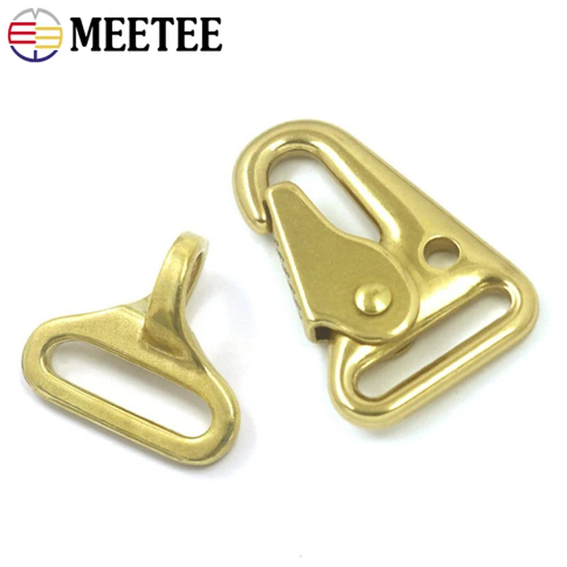 2/60Pcs 29/50mm Solid Brass Olecranon Snap Hook Outdoor Carabiner Keychain Luggage Backpack Hawl Shape Buckle DIY Accessories