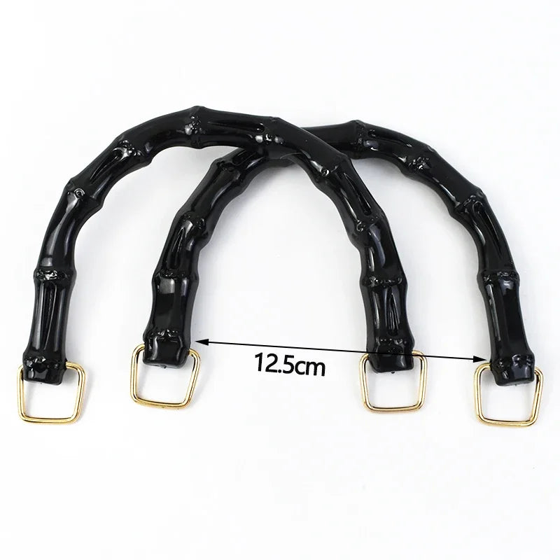 5/100Pcs Bmitation Bamboo Handle Purse Handles with Buckle Plastic Handbag Handles for Women Weaving Bag Hardware Accessories